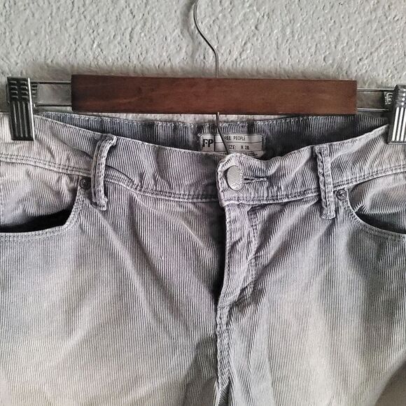 Free People Skinny Leg Low Rise washed out Gray Corduroy Pants Womens 28 - Picture 5 of 12
